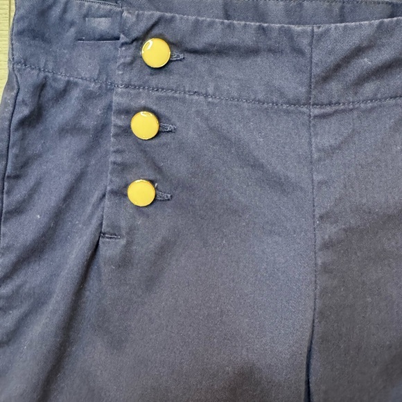 Janie And Jack Girls Wide Leg Sailor Pants Sz 3 Navy Blue Nautical Preppy Retro - Picture 3 of 5